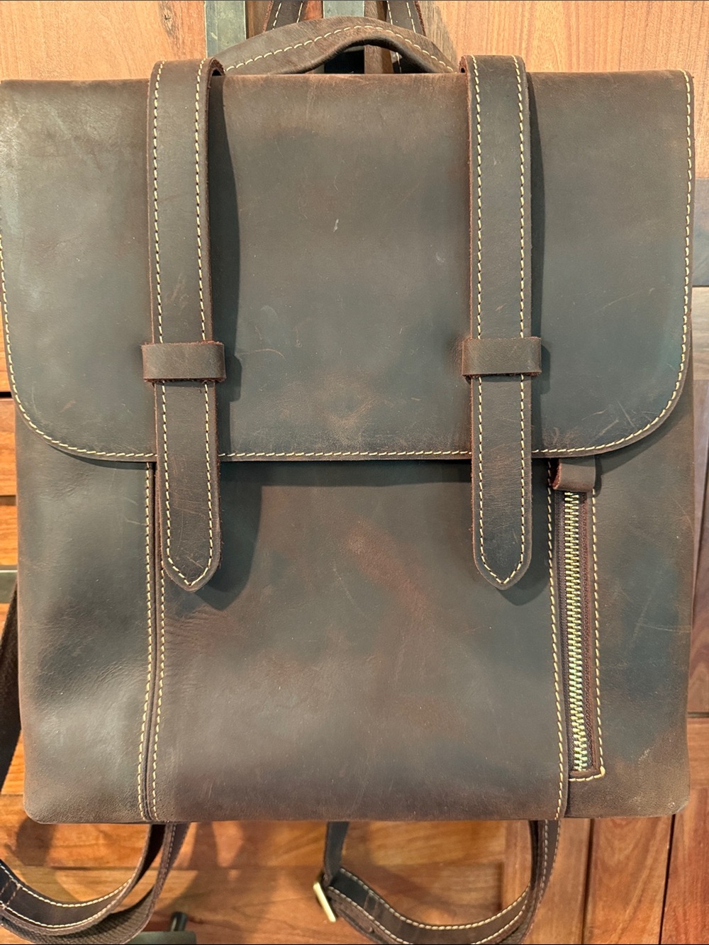 Leather Convertible Backpack Tote